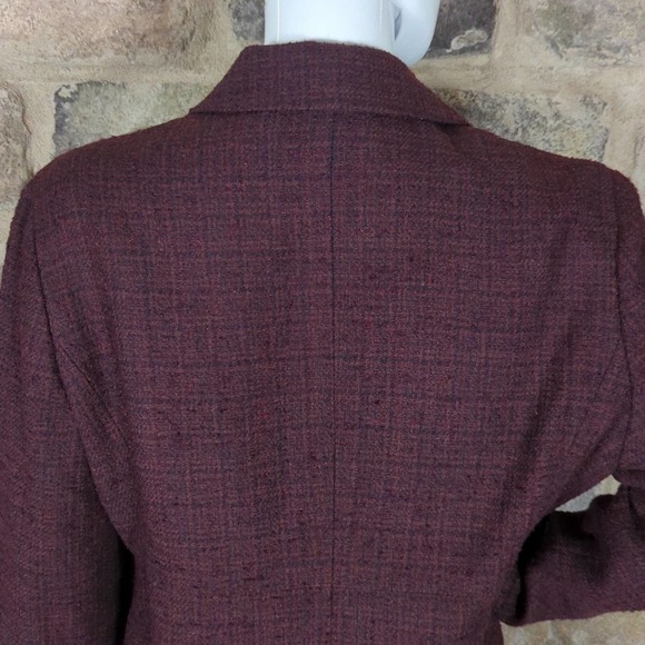 J. Jill Wool Blend Purple Blazer Woman's Size 14 Lined 3 Button Career Wear - Picture 6 of 12